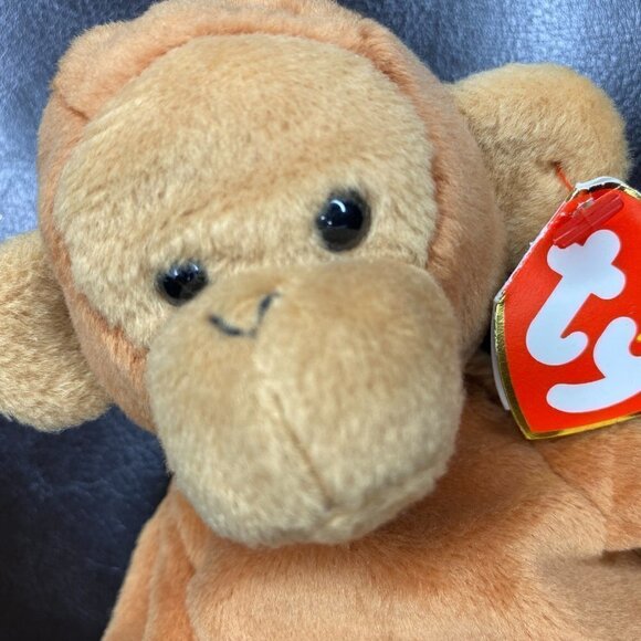 TY Beanie Babies Bongo the Monkey Beanie Baby Tan Tail 4067 - Picture 2 of 7